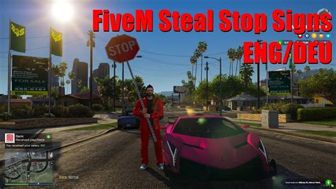 Fivem Steal Stop Signs Engdeu Youtube