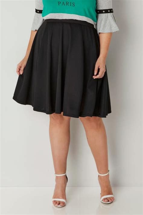 limited collection black skater skirt plus size 16 to 32 yours clothing