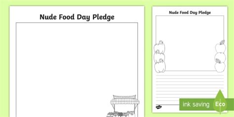 Nude Food Pledge F 2 Worksheet Worksheet