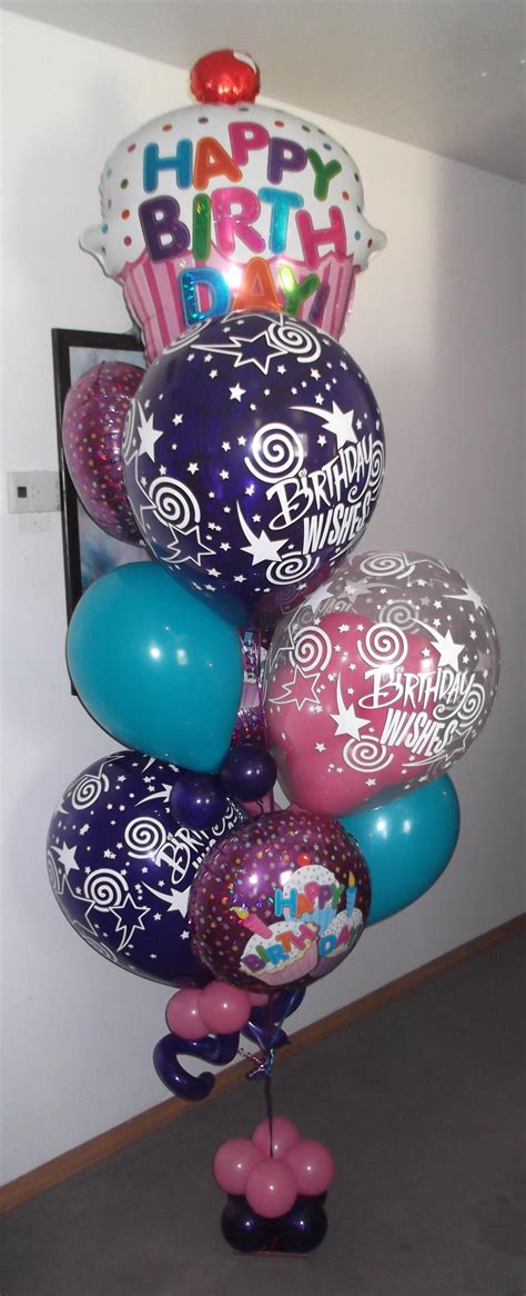 Your birthday balloons stock images are ready. Small Birthday Cupcake balloon bouquet $80 creating by ...