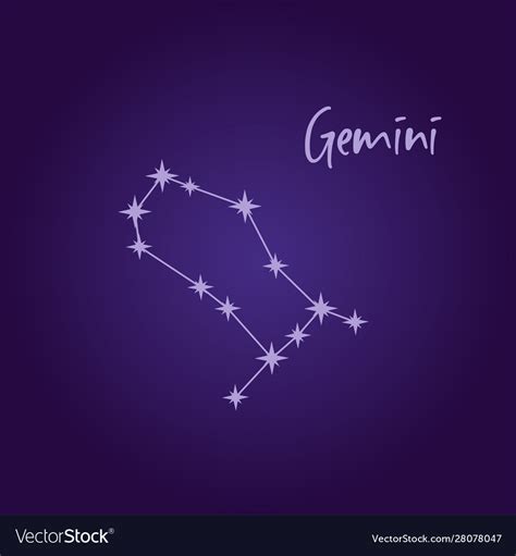 Gemini Zodiac Sign Constellation Royalty Free Vector Image