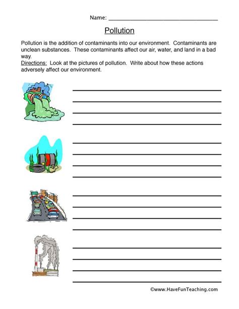 Pollution Worksheet Have Fun Teaching Schule Arbeitsblätter