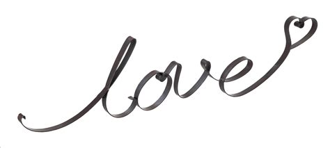 Love Cursive Wall Décor Heart Wall Decor Heart Wall Love In Cursive