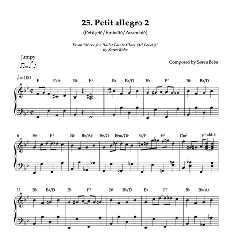 Petit Allegro 2 Petit Jeté Emboîté Assemblé Piano Sheet Music