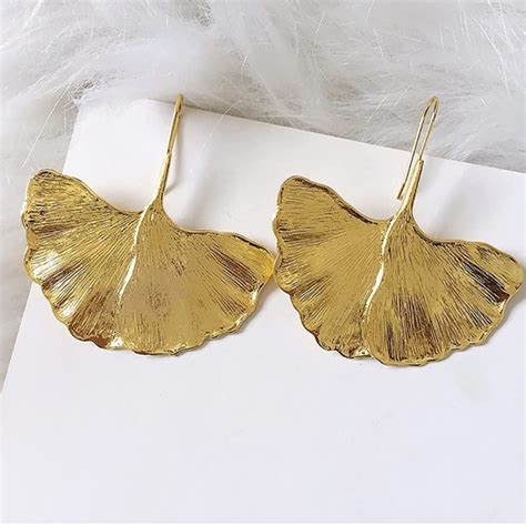 Anthropologie Jewelry Gold Ginkgo Leaf Earring Poshmark