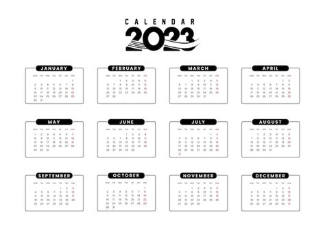 Premium Vector Minimal Modern 2023 Calendar Design Template