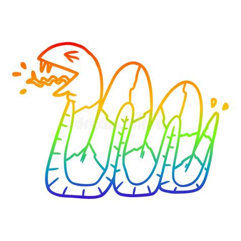 Snake Animals Serpent Cartoon Rainbow Line Gradient Spectrum Drawing