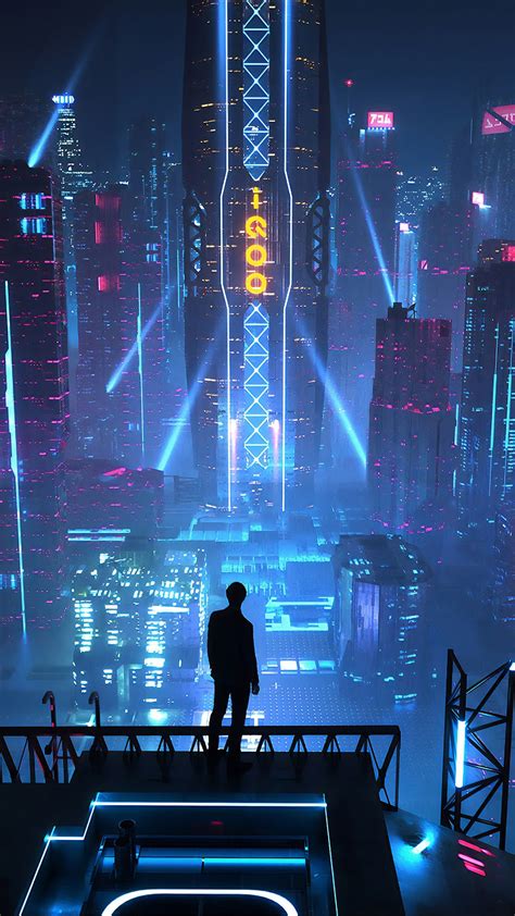 341227 Cybepunk Night City Sci Fi Science Fiction Cityscape