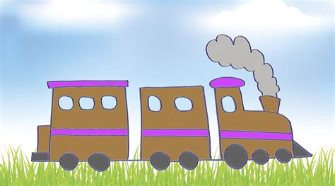 Cómo Dibujar Un Tren Dibujos De Medios De Transporte Para Niños