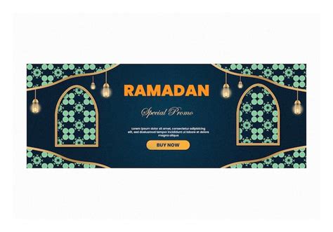 Premium Vector Realistic Ramadan Horizontal Banners With Abstract