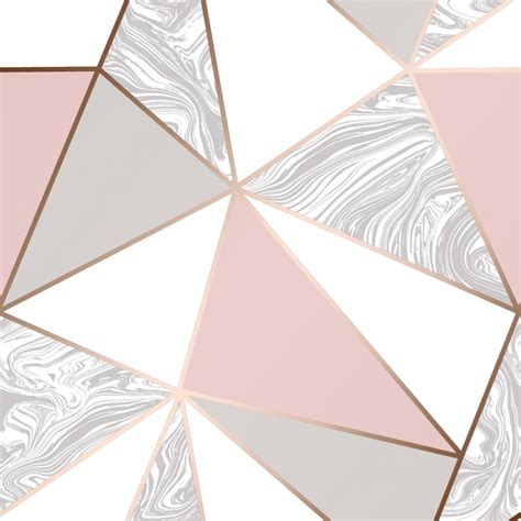 Zara Marble Metallic Wallpaper Soft Pink Rose Gold