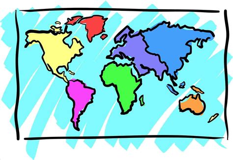How To Draw World Map With Continents Design Talk