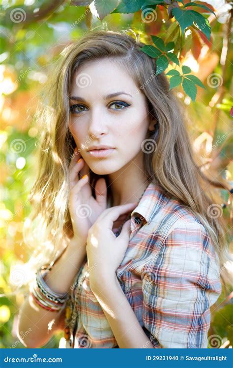 Blond Girl Posing Outdoor Stock Photo Image Of People