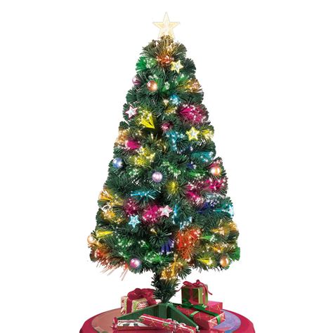 Tabletop Christmas Tree W Color Changing Fiber Optic Lights 47h