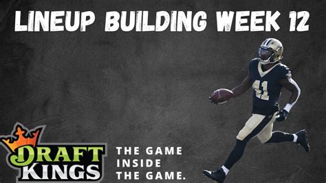 I then took three approaches to. Draftkings NFL DFS | Lineup Building | Week 12 - YouTube