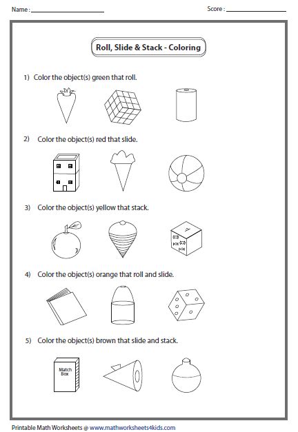 Make math fun for your child with these first grade geometry worksheets! Coloring Object | Shapes worksheets, 3d shapes worksheets ...