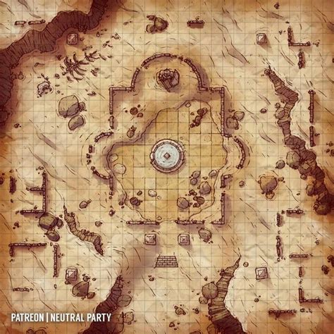 Oc Art Desert Fountain Battlemap Dnd Fantasy City Map Desert