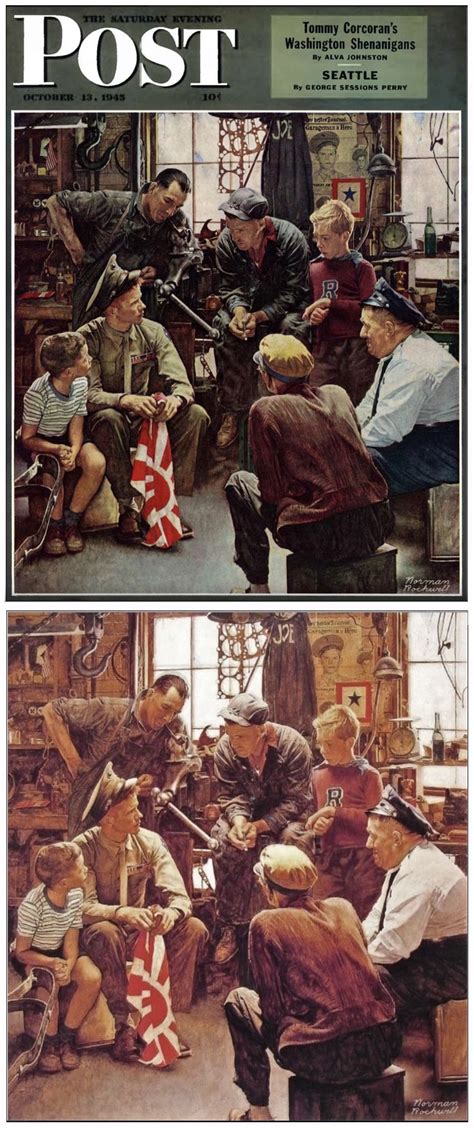 Norman Rockwell Homecoming Marine Oct 13 1945 The Saturday Evening