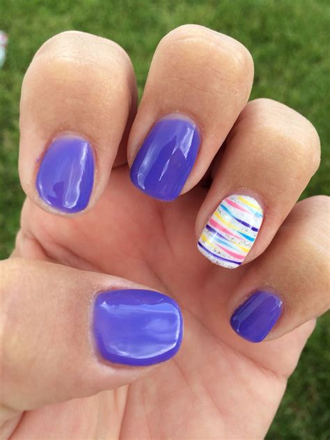 Purple Striped Summer Gel Nails Summer Gel Nails Gel Nail Art