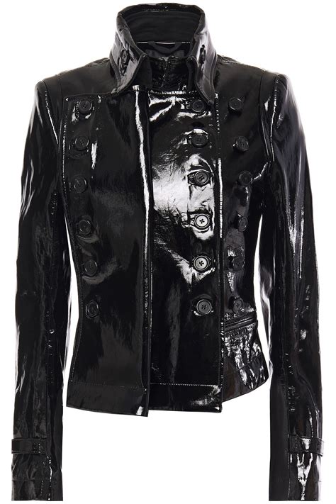 ann demeulemeester layered patent leather jacket the outnet