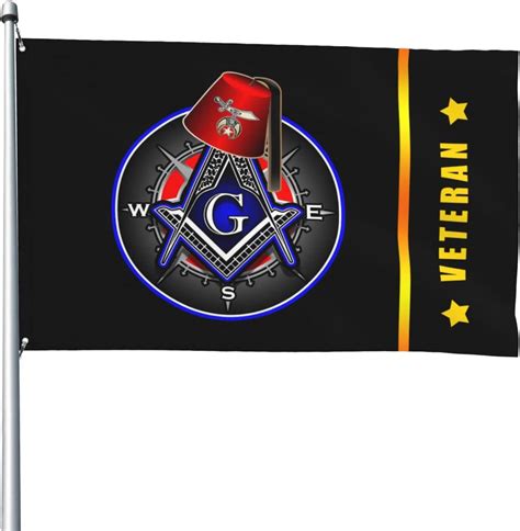 Flag 3d Masonic Series Shriner Fez Freemason Compass Flag