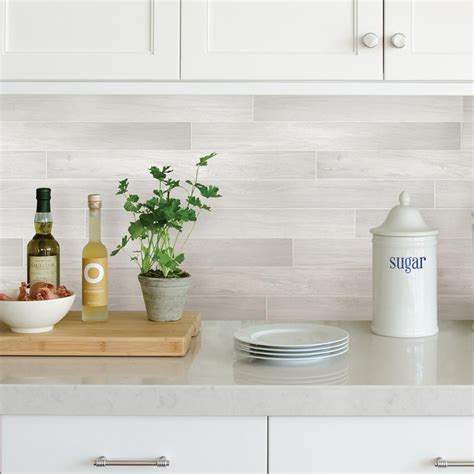 Brewster Ivory Timber Tile Wall Applique Peel And Stick Backsplash Bhf3047 Kitchen Remodel