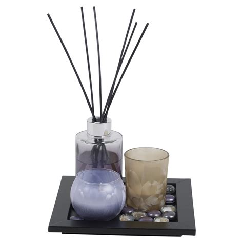 Perfume Reed Diffuser And Scented Tealight Candle Tray Aroma T Set