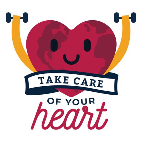 Take Care Of Your Heart Heart Badge Sticker Transparent Png And Svg