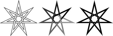 Heptagram Or Seven Point Star Icon Set 25548090 Vector Art At Vecteezy