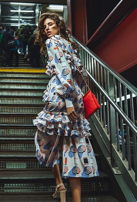 Antonina Petkovic Poses In Subway Styles For Harpers Bazaar Street