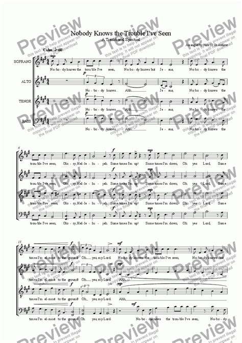 Nobody Knows The Trouble Ive Seen Download Sheet Music Pdf File