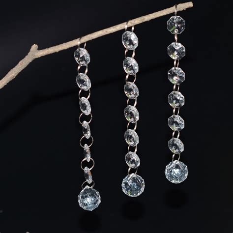 30pcs Acrylic Crystal Clear Beads Chandelier Garland Teardrop Octagonal