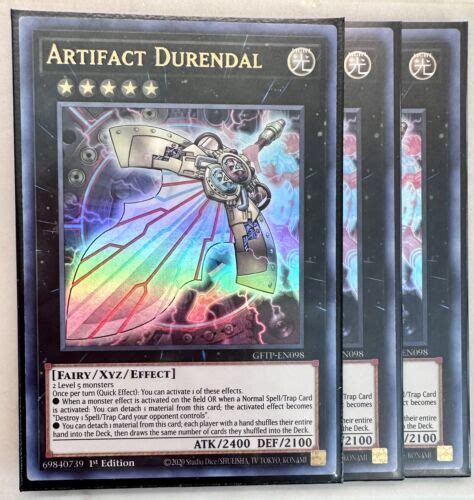 3x Artifact Durendal 1st Edition Ultra Rare Gftp En098 Yu Gi Oh Ebay