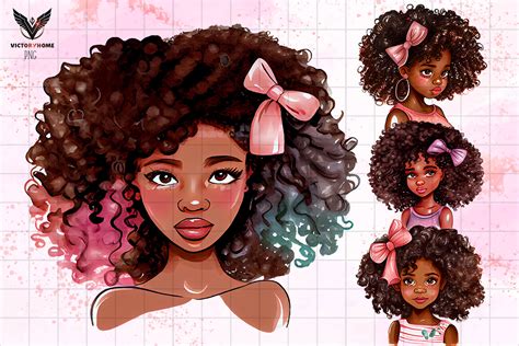curly black girl watercolor sublimation gráfico por victoryhome · creative fabrica