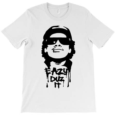 Custom Eazy E Nwa White Airbrush Stencil T Shirt Hip Hop Graffiti Tee