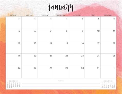 Catch Large Blank Monthly Calendar Template 2020