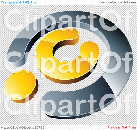 Clipart Illustration Of A Pre Made Logo Of A Chrome And Yellow