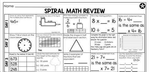 Spiral Math Review Freebie Lucky Little Learners