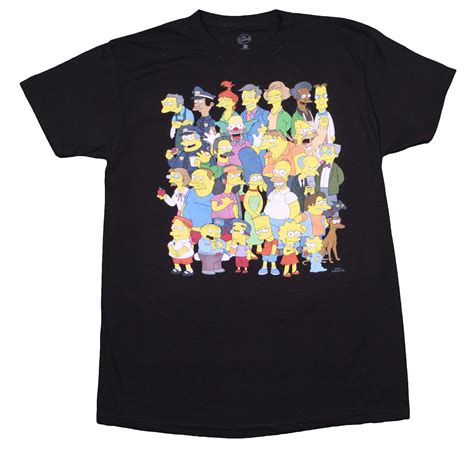 The Simpsons Cast Bart Simpson Homer Marge 90s Cartoon Mens T Shirt