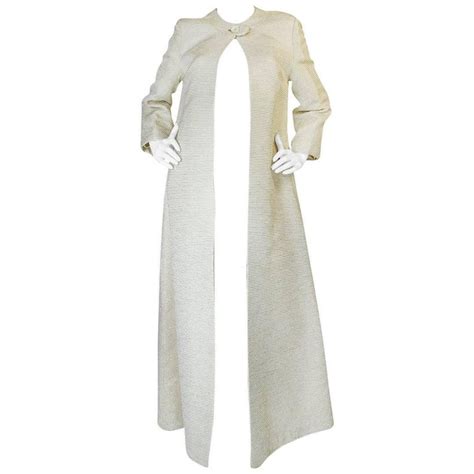 Regal 1960s Cream And Gold Thread Evening Opera Coat For Sale At 1stdibs