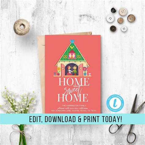 Moving Home Cards Template