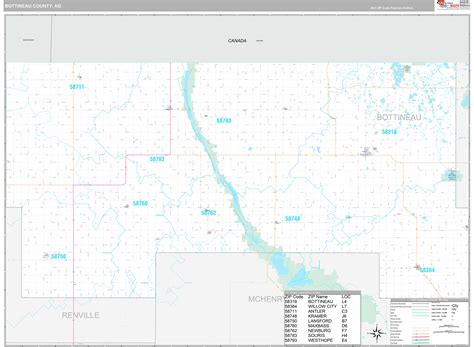 Bottineau County Nd Wall Map Premium Style By Marketmaps