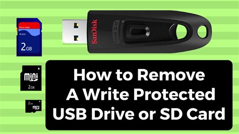 How To Remove A Write Protected Usb Drive Or Sd Card Youtube