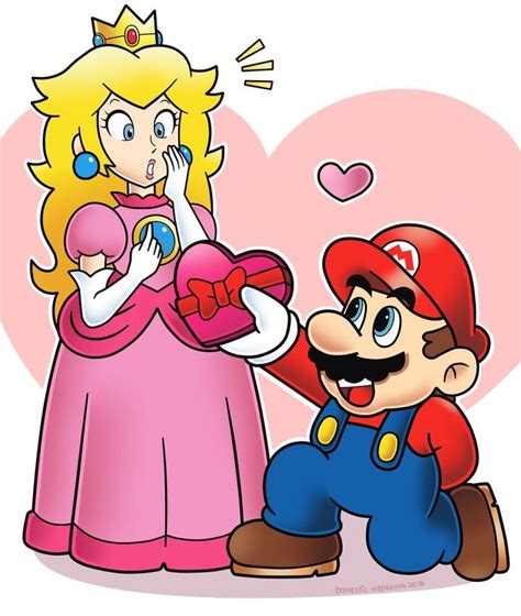 Mario X Peach Be My Valentine By Domestic On