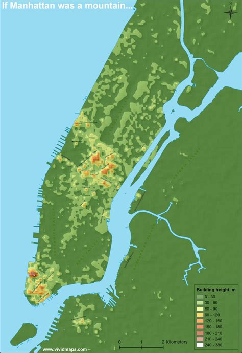 Manhattan Topografiske Kart Kart Over Manhattan Topografiske New