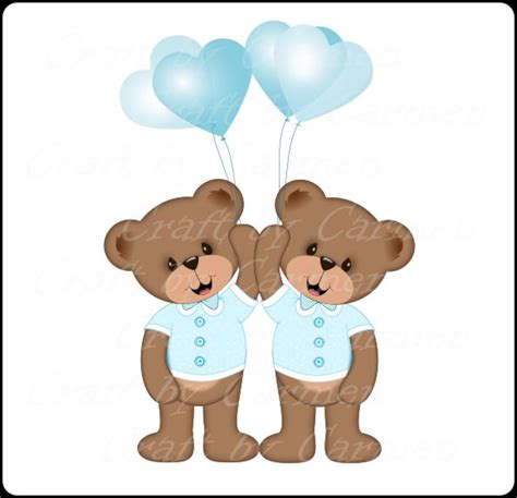 Twins Teddy Bear Clip Art Cute Teddy Bears Bear Baby Etsy Sweden