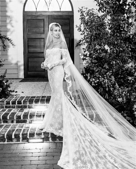 Hailey Bieber Wore A Stunning Off White By Virgil Abloh Wedding Dress