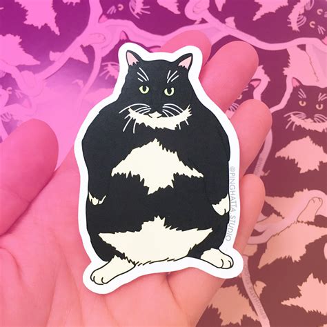 Staande Chonk Cat Cat Sticker Cat Meme Sticker Trieste Kat Etsy