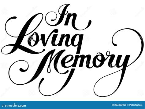 In Loving Memory Custom Calligraphy Text Stock Vector Illustration
