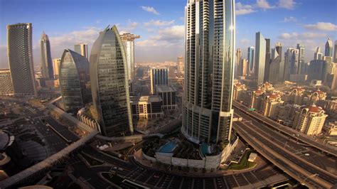 Modern Futuristic Architecture Of Dubai City United Arab Emirates Stock